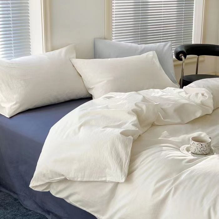 8 PCs Winter Razai Set-White Comforters Apricot