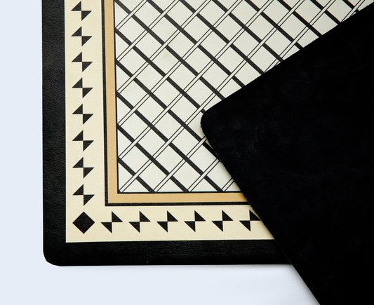AntiSkid Dish Drying Heat & Water Protector Mat-SA-2553-2(Black Geometric) Rugs Apricot