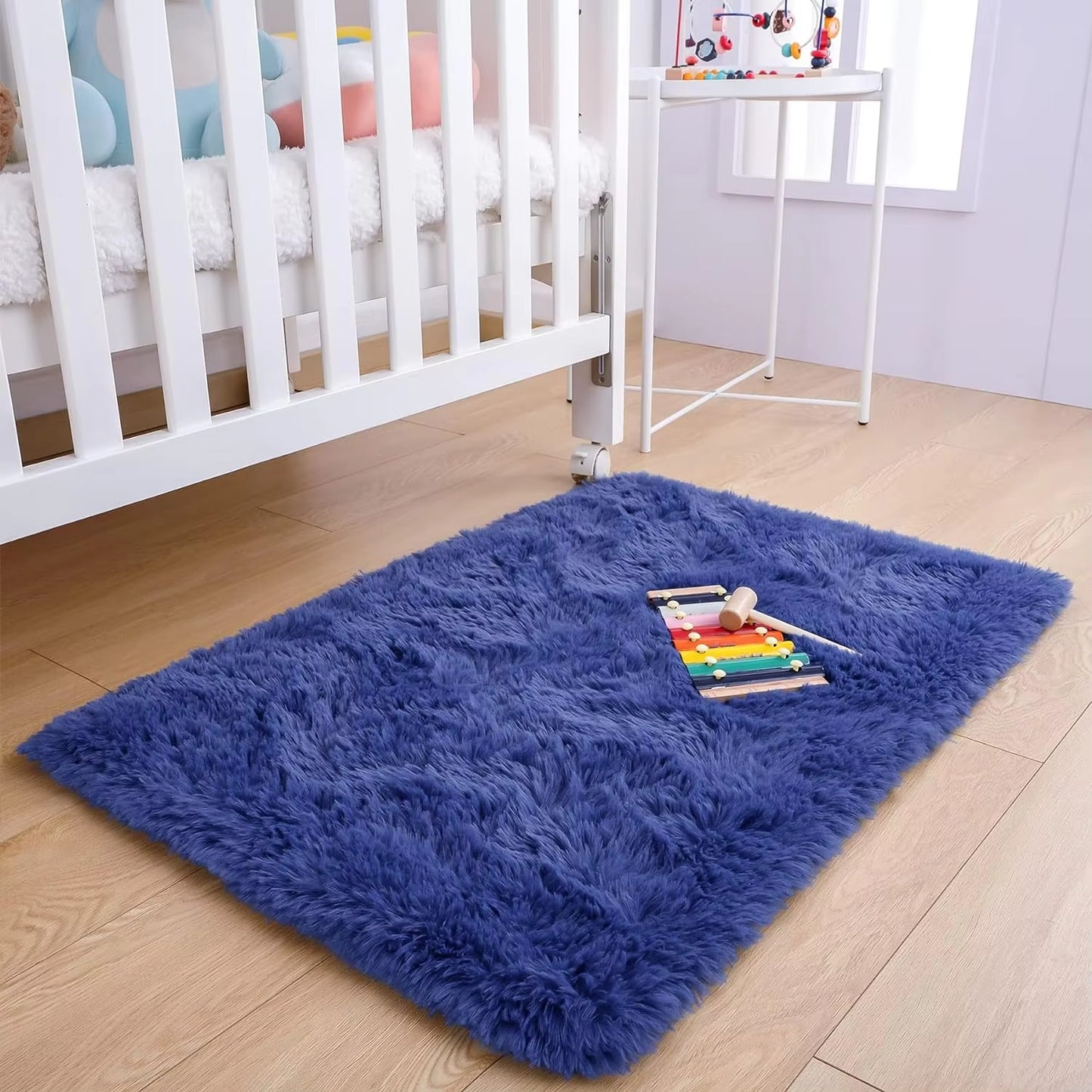 Anti-Slip Soft Fluffy Door Mat-15093-Blue Door Mats Apricot