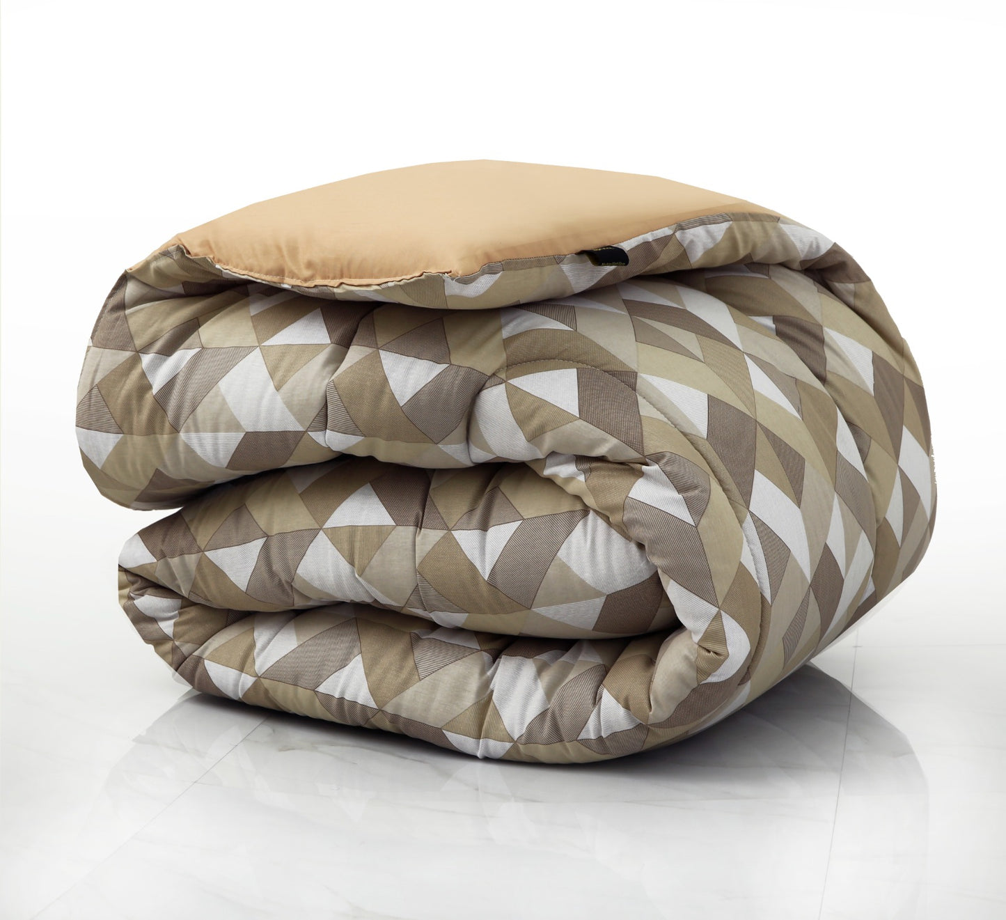 8 PCs Winter Comforter Set-Beige Triangle