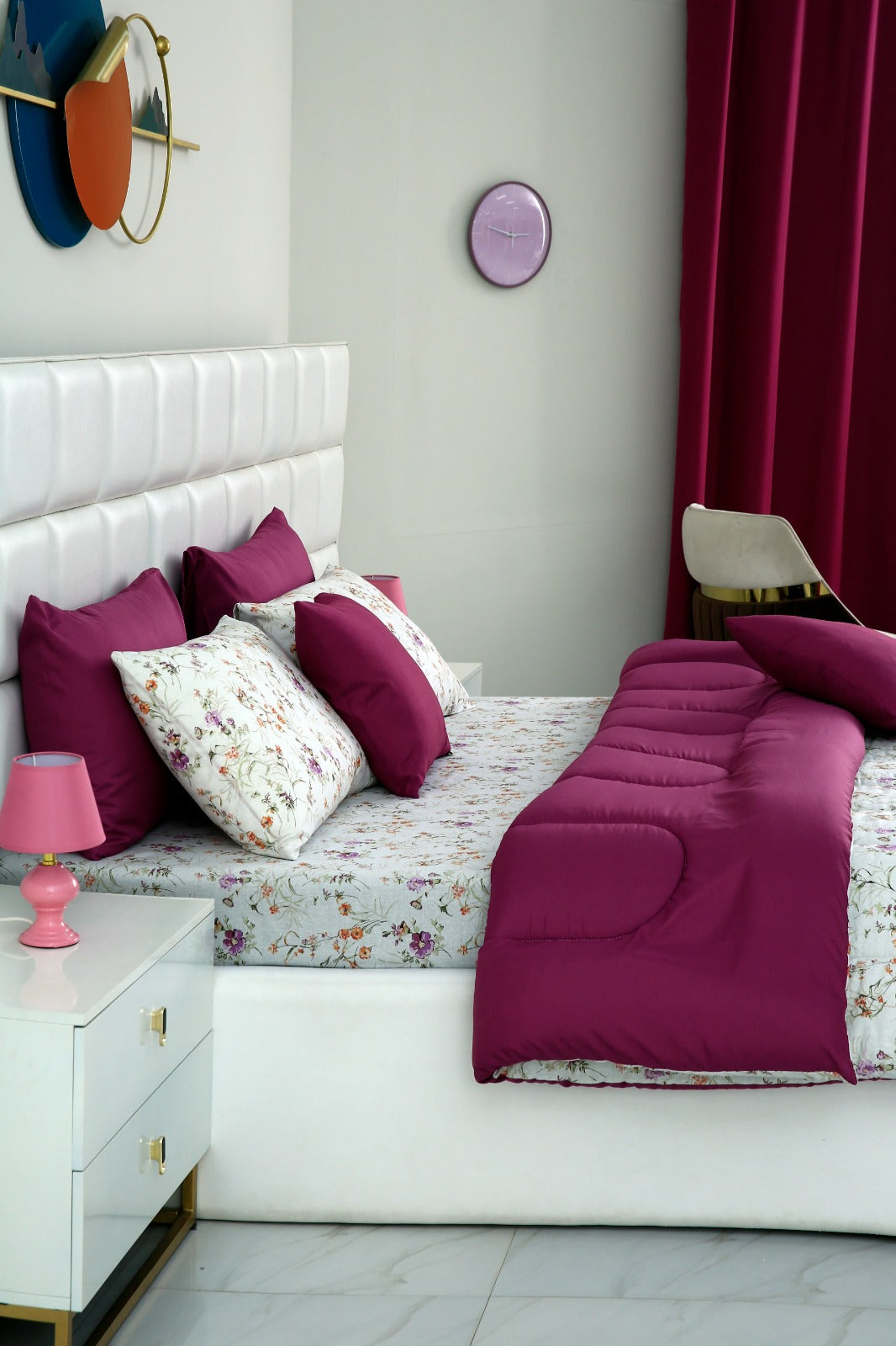 8 PCs Winter Comforter Set-Plum Petal Comforters Apricot