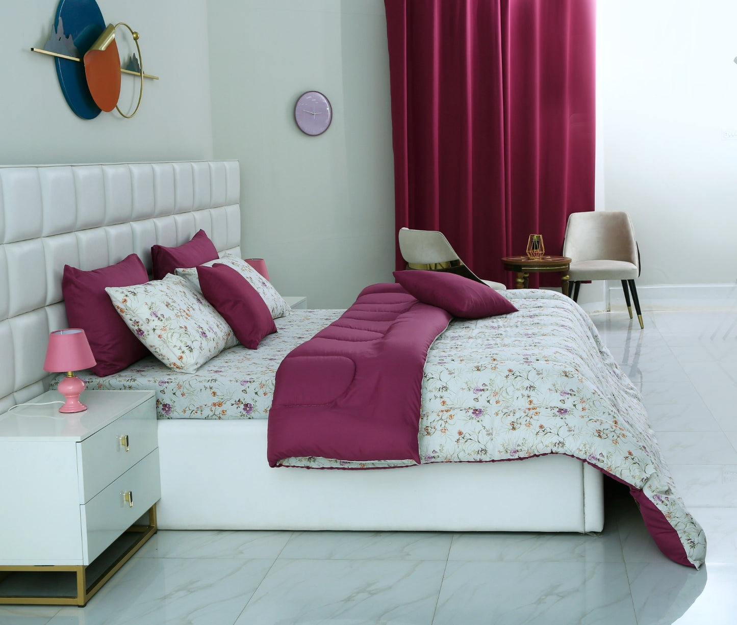 8 PCs Winter Comforter Set-Plum Petal Comforters Apricot