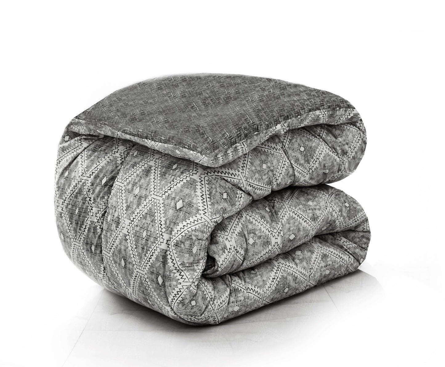 1 PC Double Winter Comforter-Grey Pattern Comforters Apricot