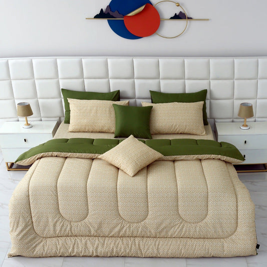 8 PCs Winter Comforter Set-Day Lilly Comforters Apricot