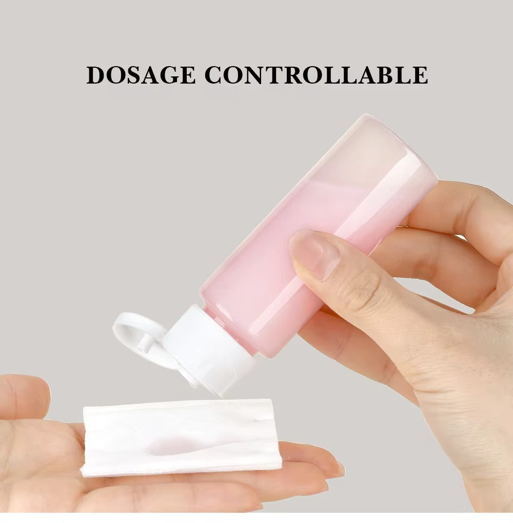 7PCs BPA Free Portable Toiletry Containers Set-(SA2405-283) Cosmetic Pouches Apricot