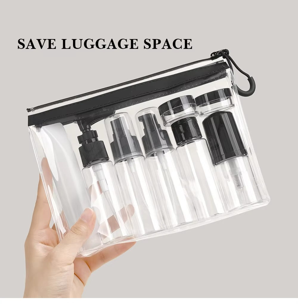 7PCs BPA Free Portable Toiletry Containers Set-(SA2405-283) Cosmetic Pouches Apricot