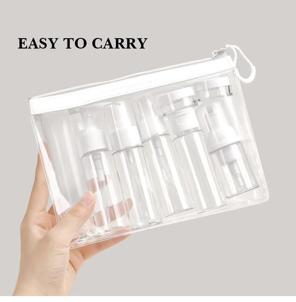 7PCs BPA Free Portable Toiletry Containers Set-(SA2405-283) Cosmetic Pouches Apricot