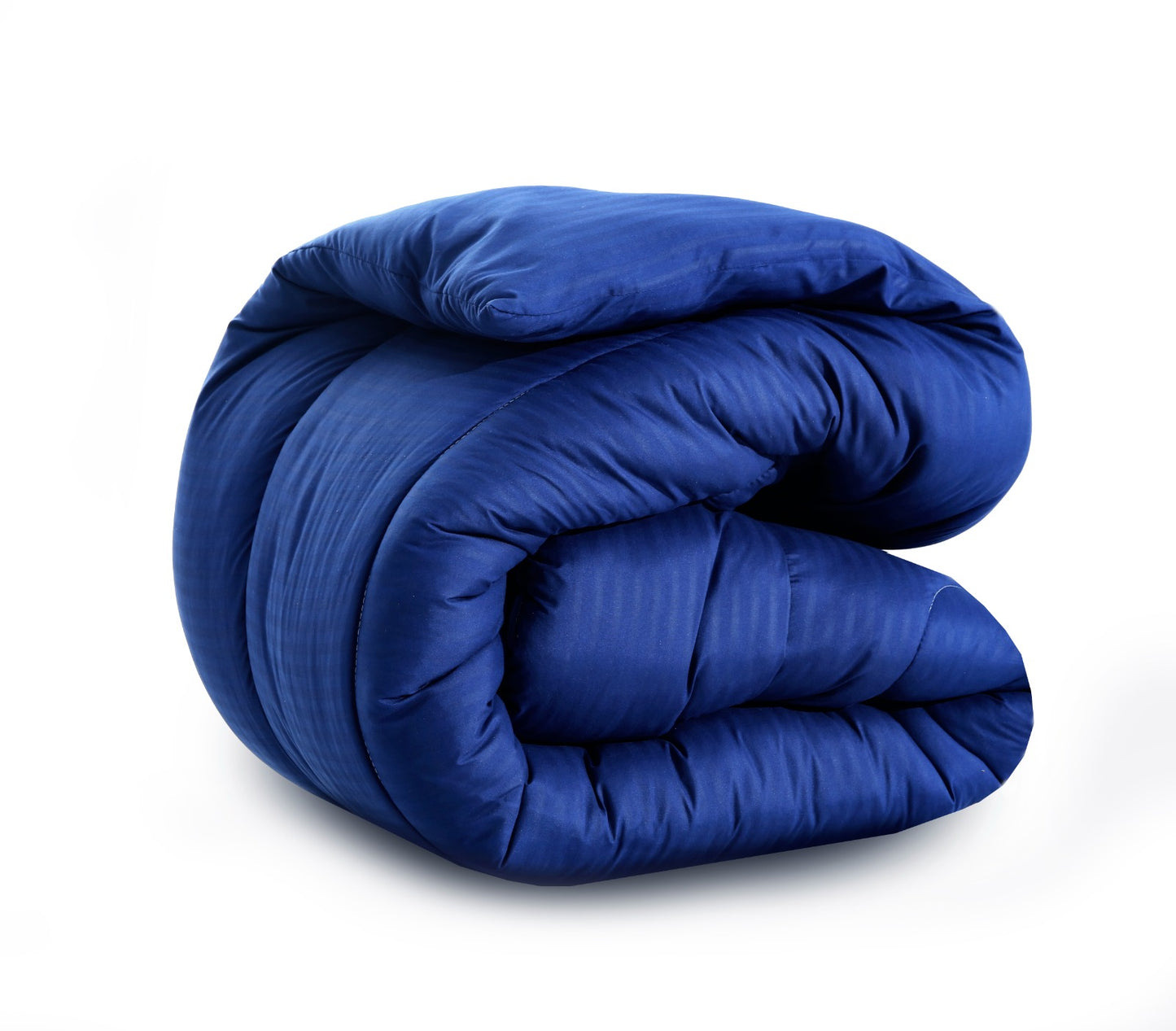 8 PCs Winter Comforter Set-Blue Satin Stripe