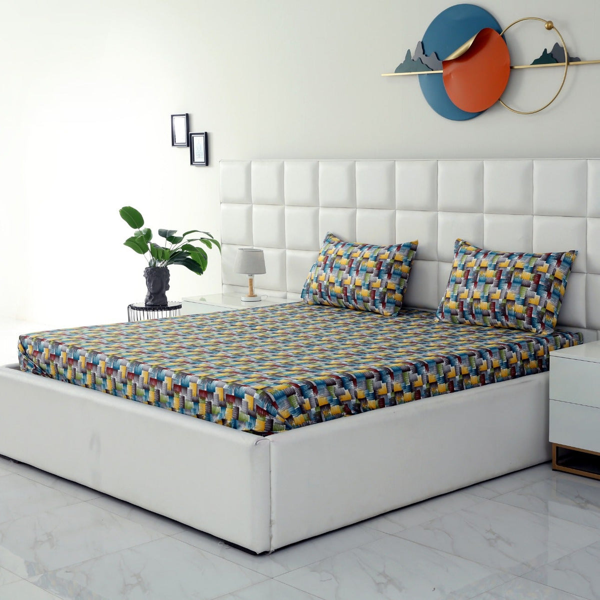 Fitted Bed Sheet-Gradient Fitted Sheets Apricot
