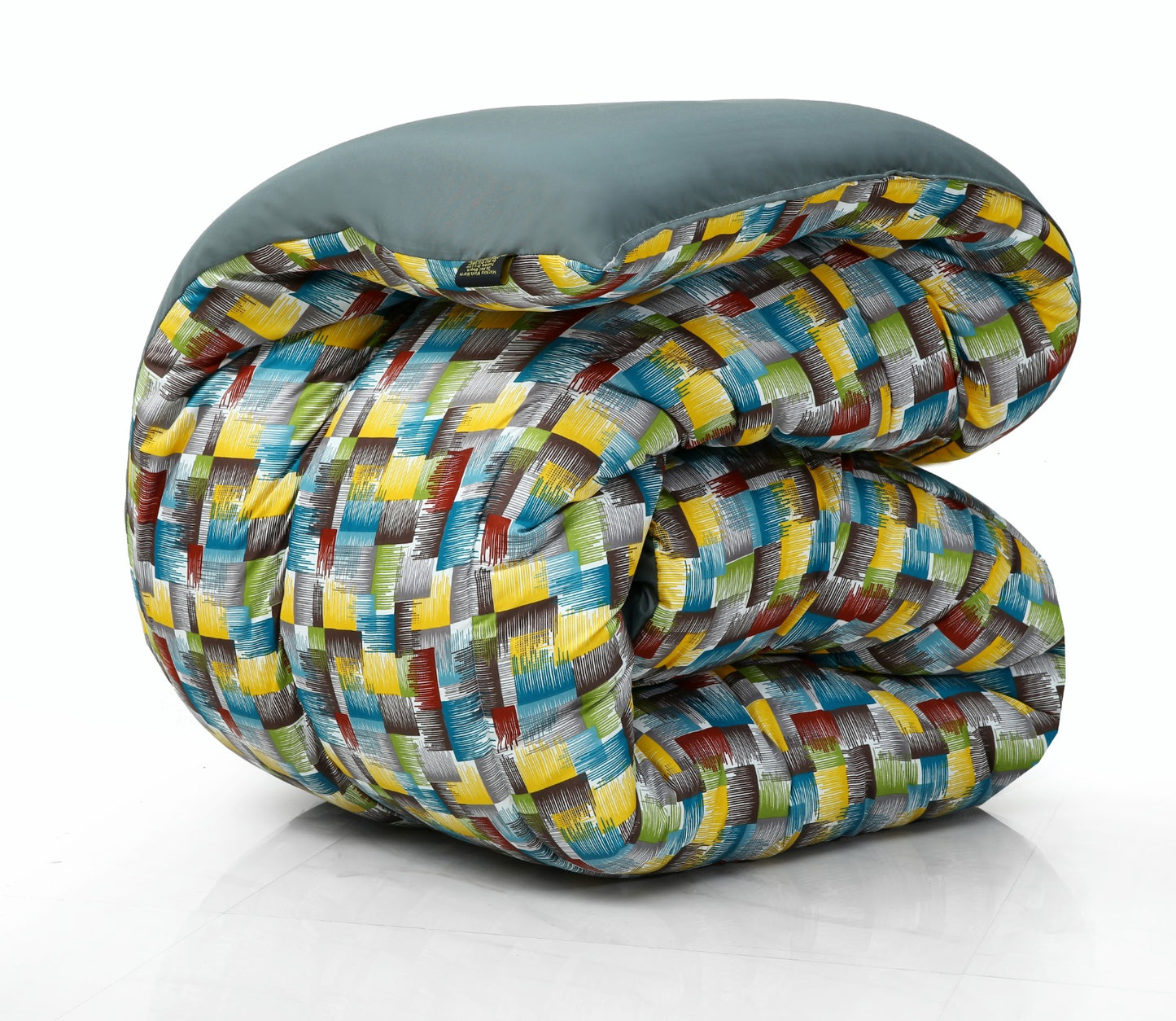 8 PCs Winter Comforter Set-Multi Ombre (Grey Reverse) Comforters Apricot