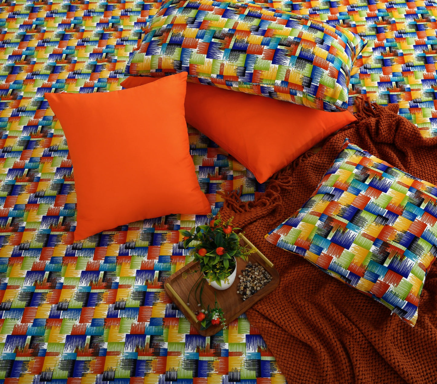 8 PCs Winter Comforter Set-Coral Rush Comforters Apricot