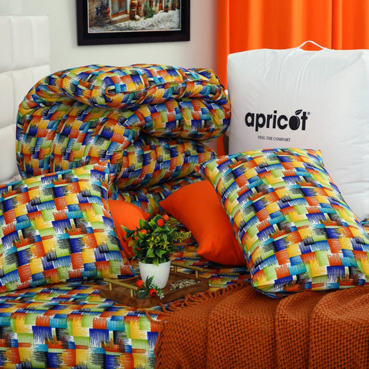 8 PCs Winter Comforter Set-Coral Rush Comforters Apricot