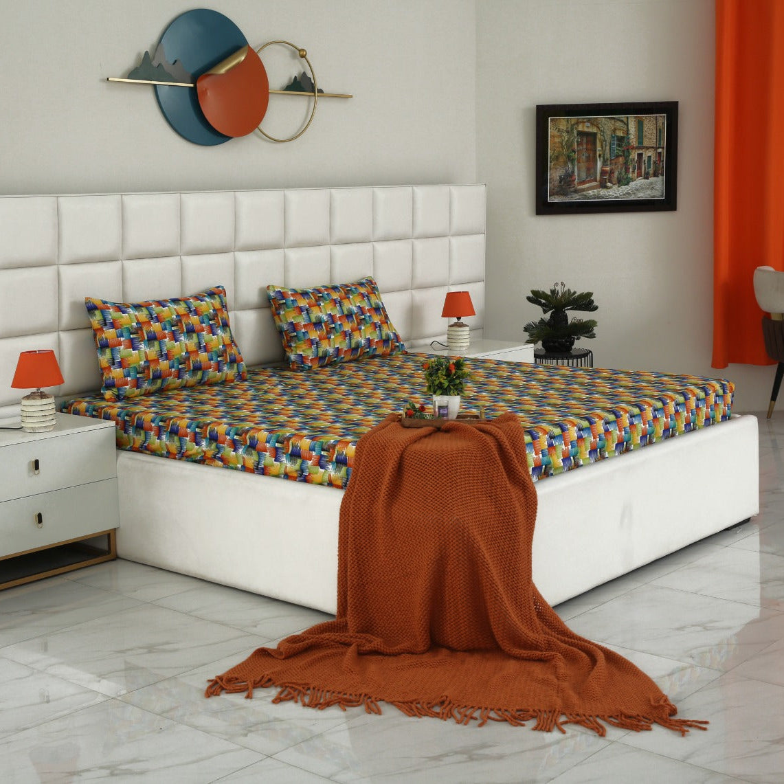 Fitted Bed Sheet-Coral Rush Fitted Sheets Apricot