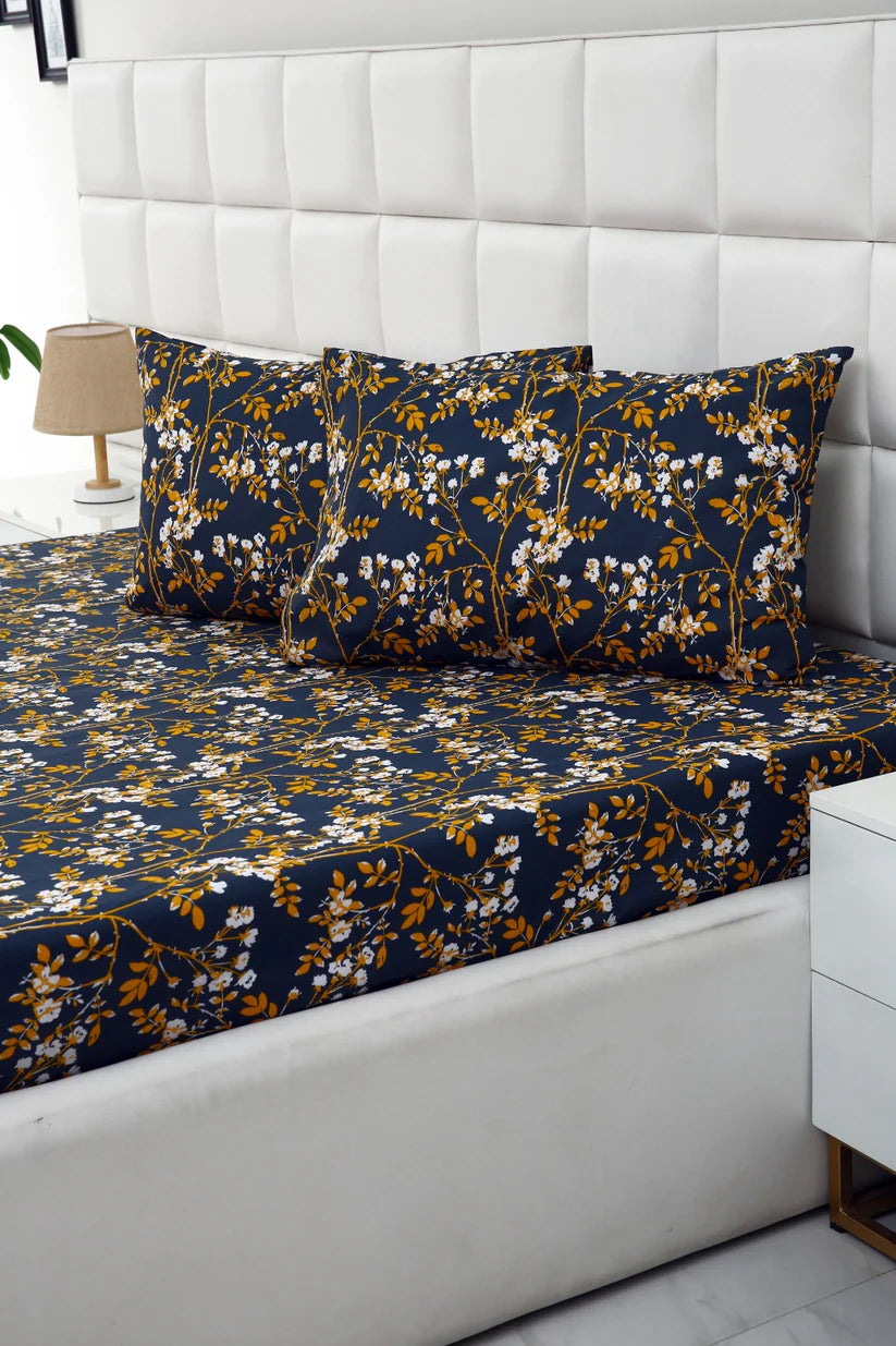 3 PCs Double Bed Sheet-Aurelia Bed Sheets Apricot