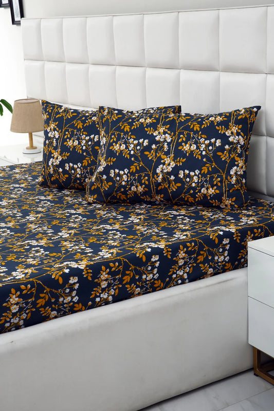 3 PCs Double Bed Sheet-Aurelia Bed Sheets Apricot