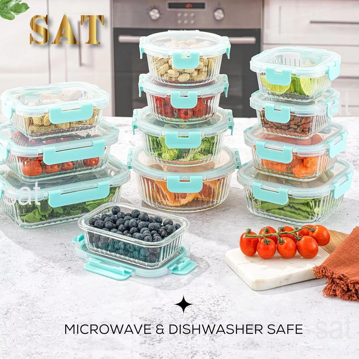 3 Pack Round Food Storage Containers With Lid-SA2408-291 Apricot