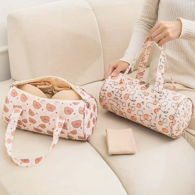 Portable Bra and Sock Storage Box-SA2408-333 Cosmetic Organizer Apricot