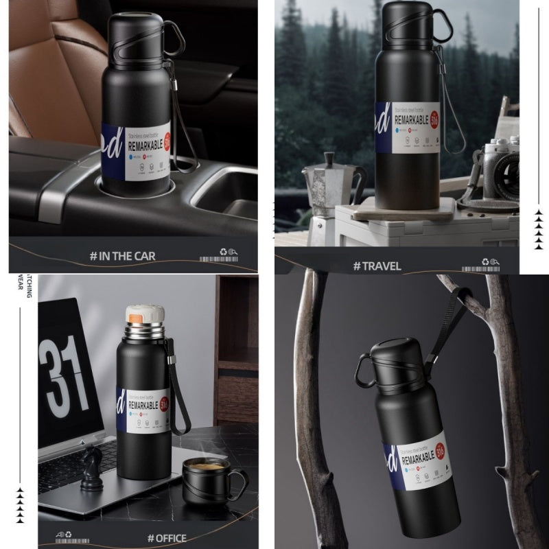 Double Wall Insulated Thermos(SA2408-164)-Black Apricot