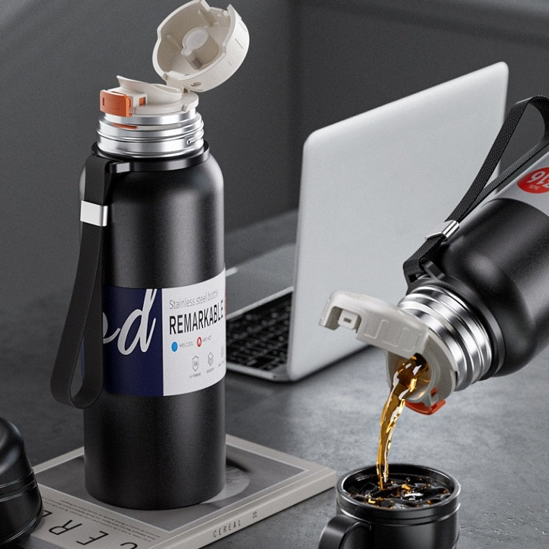 Double Wall Insulated Thermos(SA2408-164)-Black Apricot