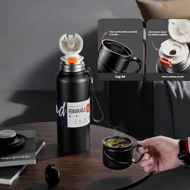 Double Wall Insulated Thermos(SA2408-164)-Black Apricot