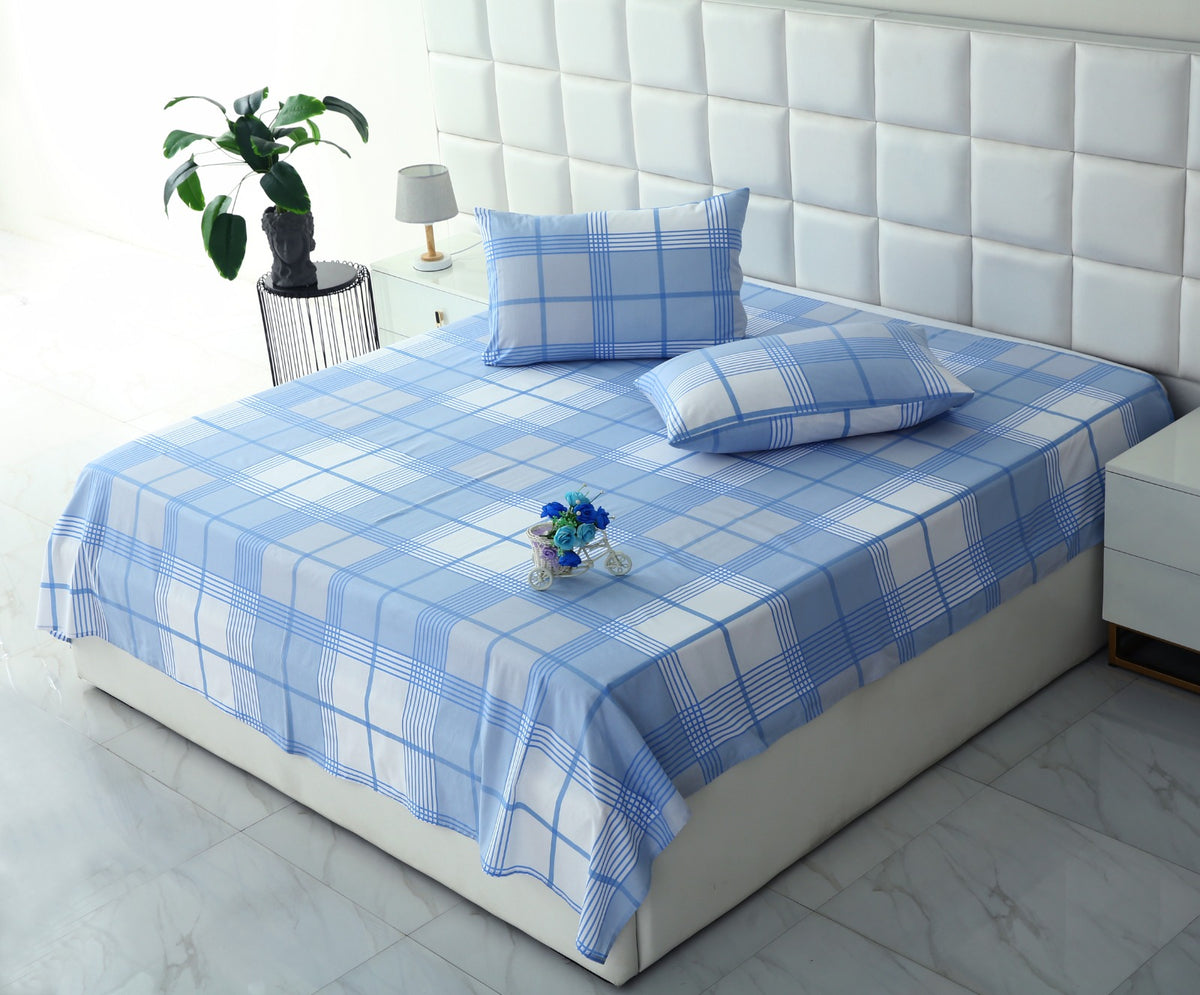 3 PCs Double Bed Sheet-DB344 Bed Sheets Apricot
