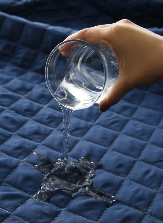 Quilted Waterproof Mattress Protector-Navy Blue Protectors Apricot