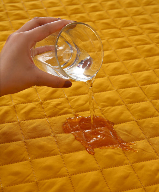 Quilted Waterproof Mattress Protector-Mustard Protectors Apricot