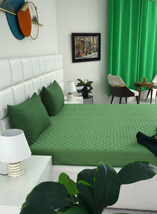 Quilted Waterproof Mattress Protector-Green Protectors Apricot