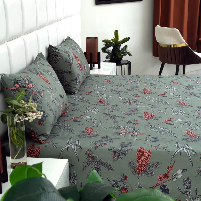 2Pcs Single Bed Sheet-Summer Slumber single bed sheet Apricot