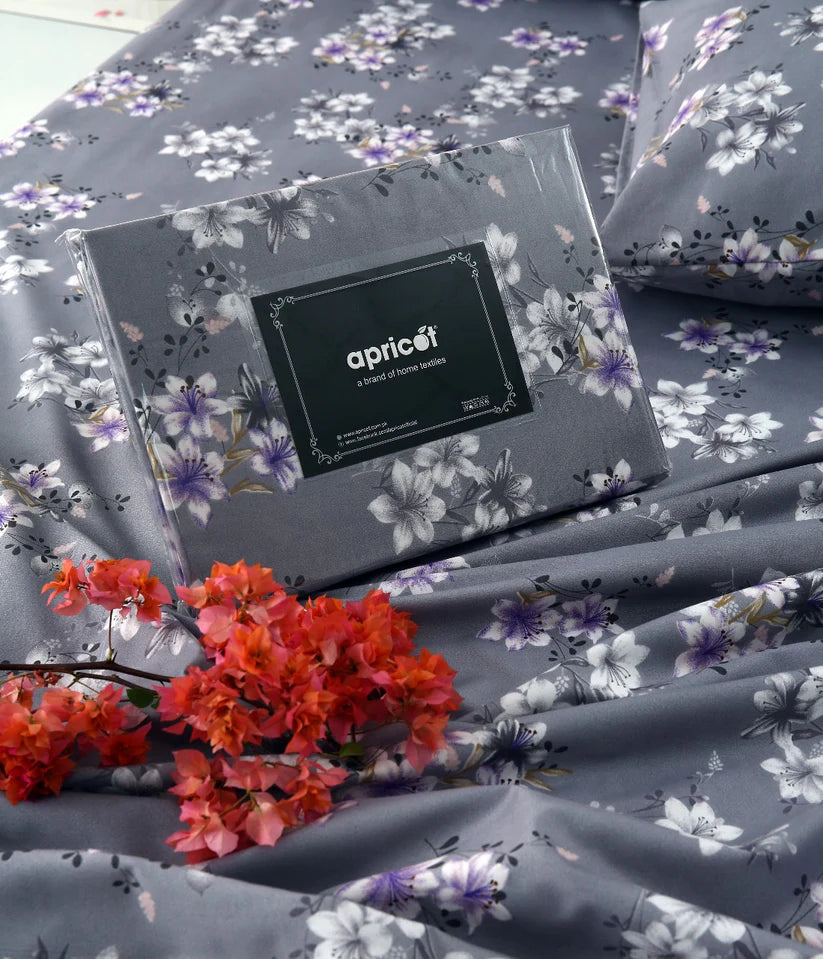 2Pcs Single Bed Sheet-White Rose single bed sheet Apricot
