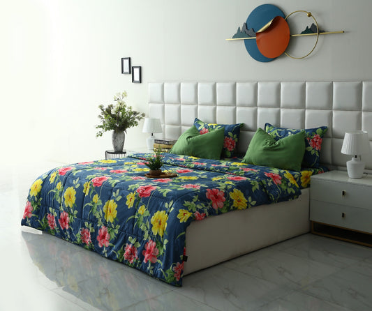 6 PCs Summer Comforter Set-Orchid Bed Spread Apricot