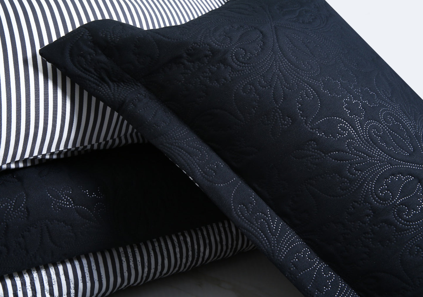 6 PCs Dyed Bed Spread Set-Black Bed Spread Apricot