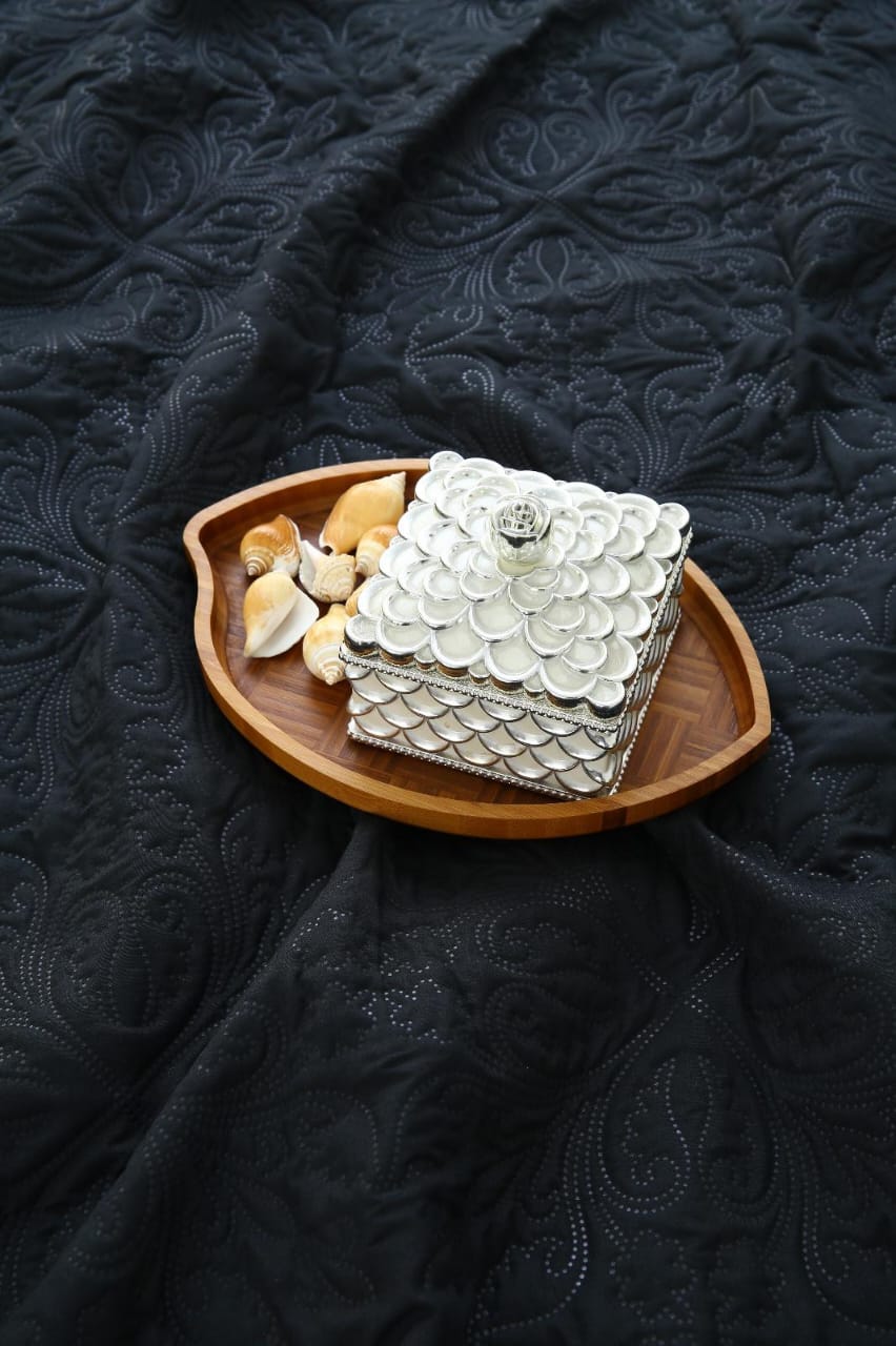 6 PCs Dyed Bed Spread Set-Black Bed Spread Apricot