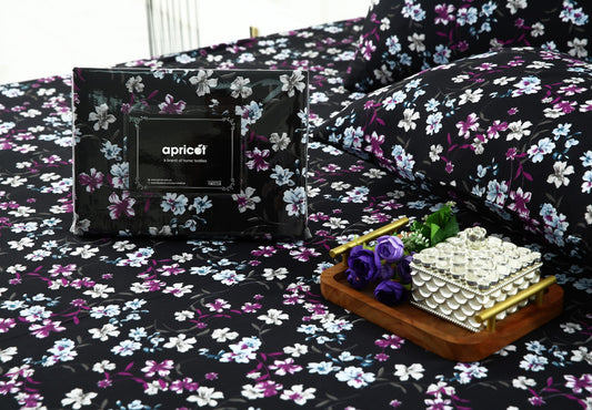 3 PCs Double Bed Sheet- Rosemary BED SHEET Apricot