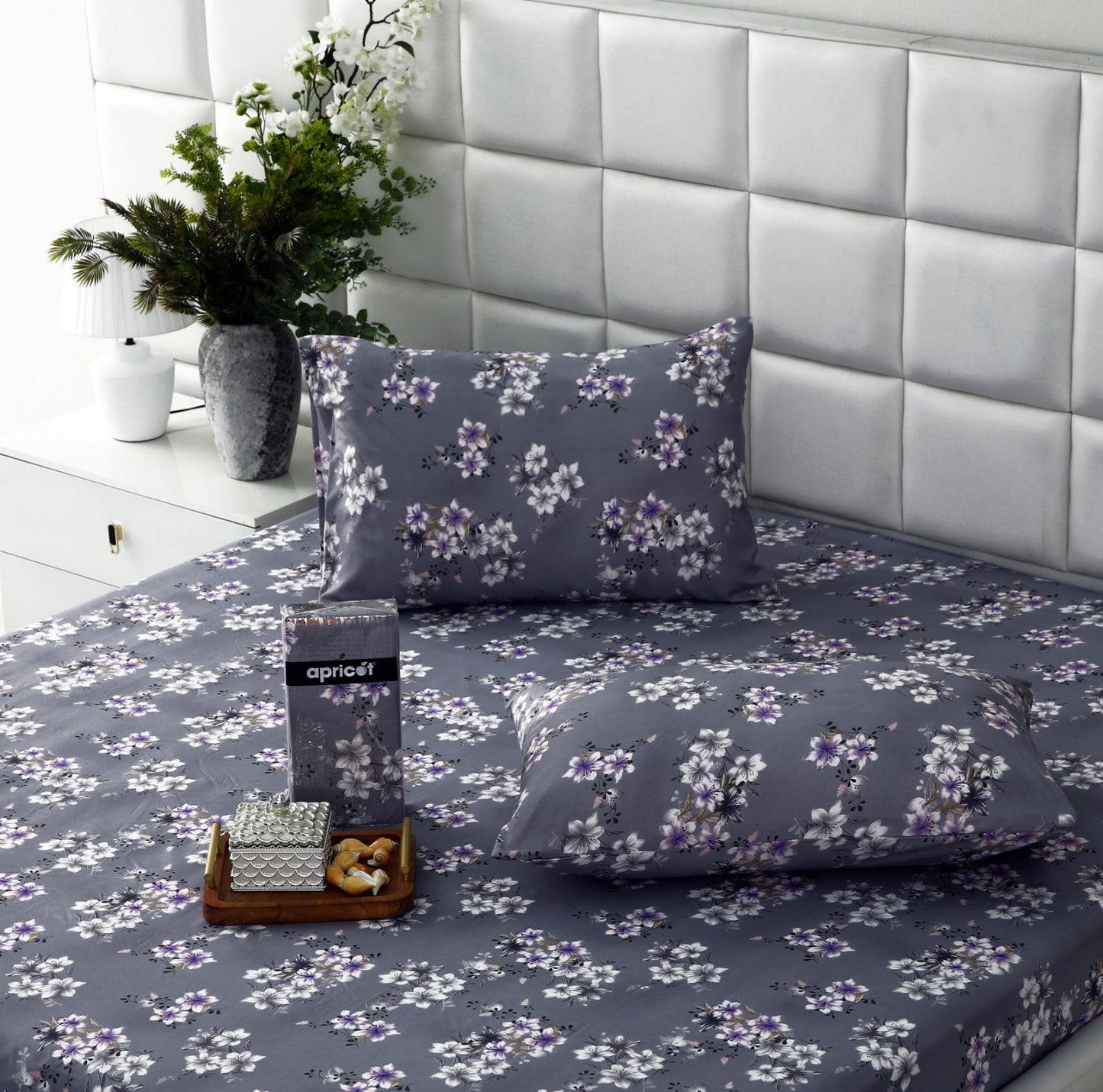 Fitted Bed Sheet-White Rose Fitted Sheets Apricot