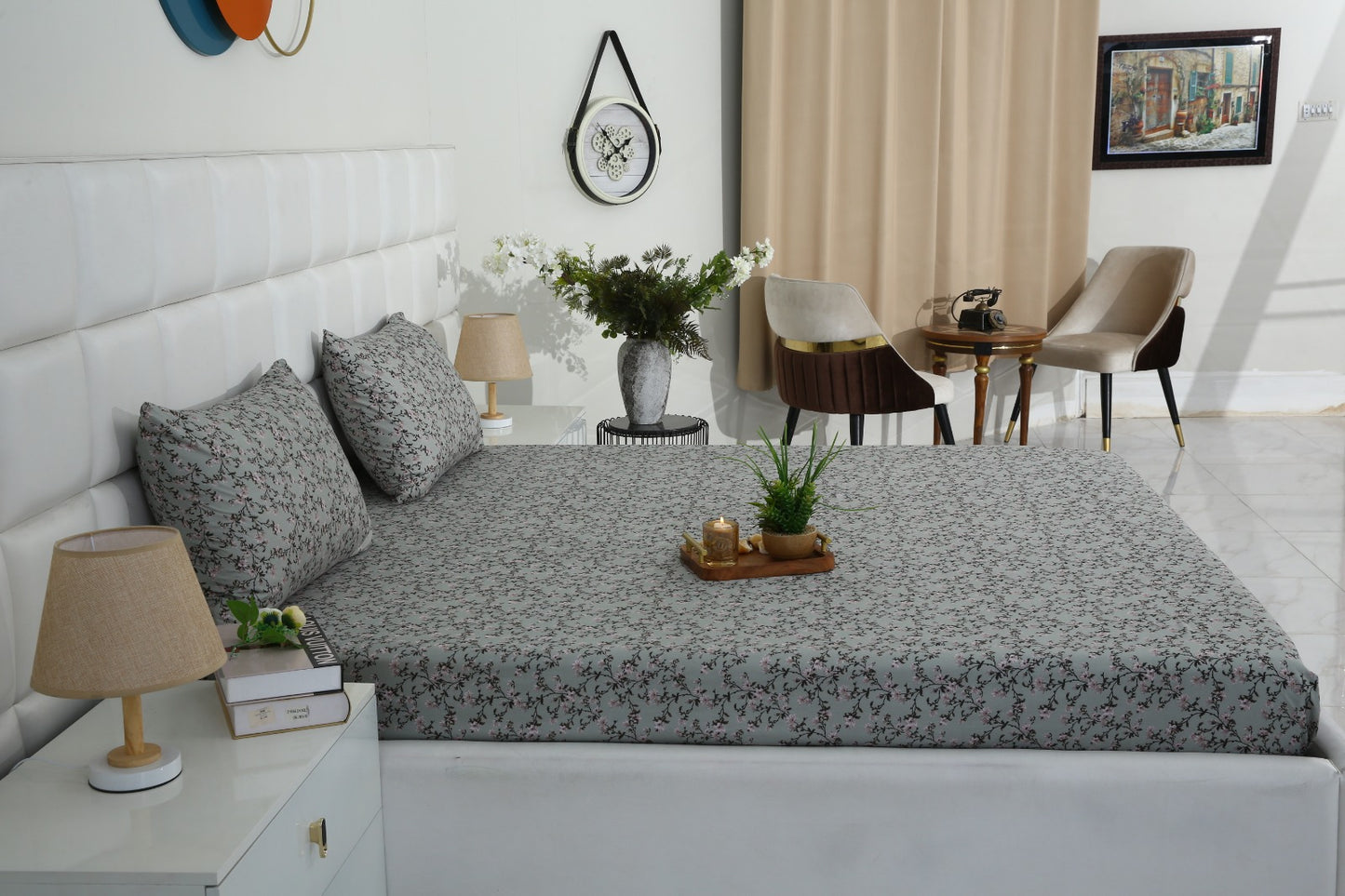 Fitted Bed Sheet-Yarrow Fitted Sheets Apricot