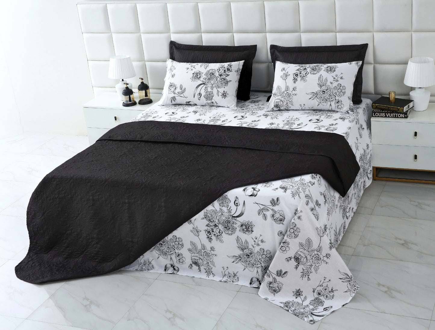 6 PCs Dyed Bed Spread Set-Onyx Shadow Bed Spread Apricot