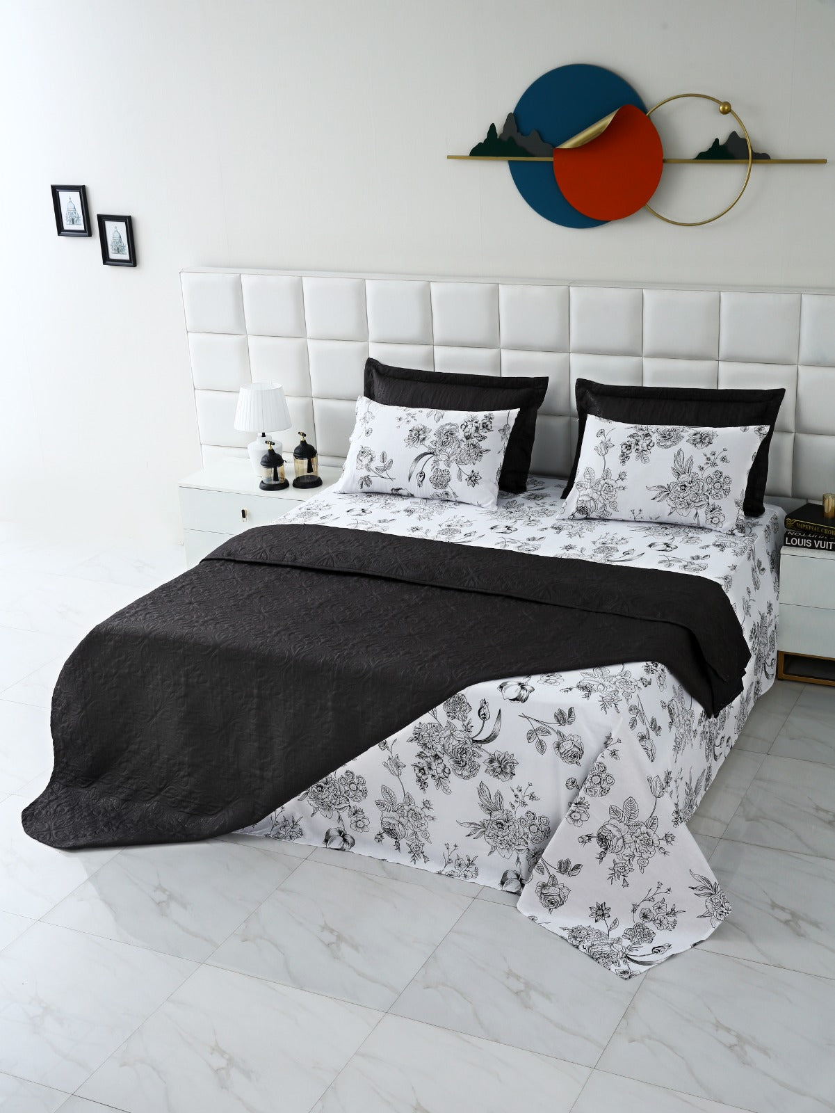 6 PCs Dyed Bed Spread Set-Onyx Shadow Bed Spread Apricot