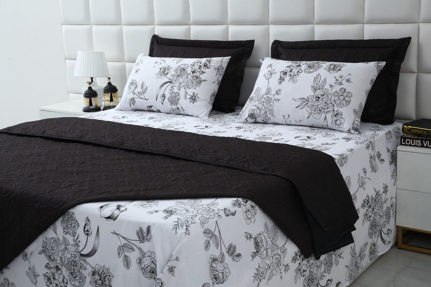 6 PCs Dyed Bed Spread Set-Onyx Shadow Bed Spread Apricot