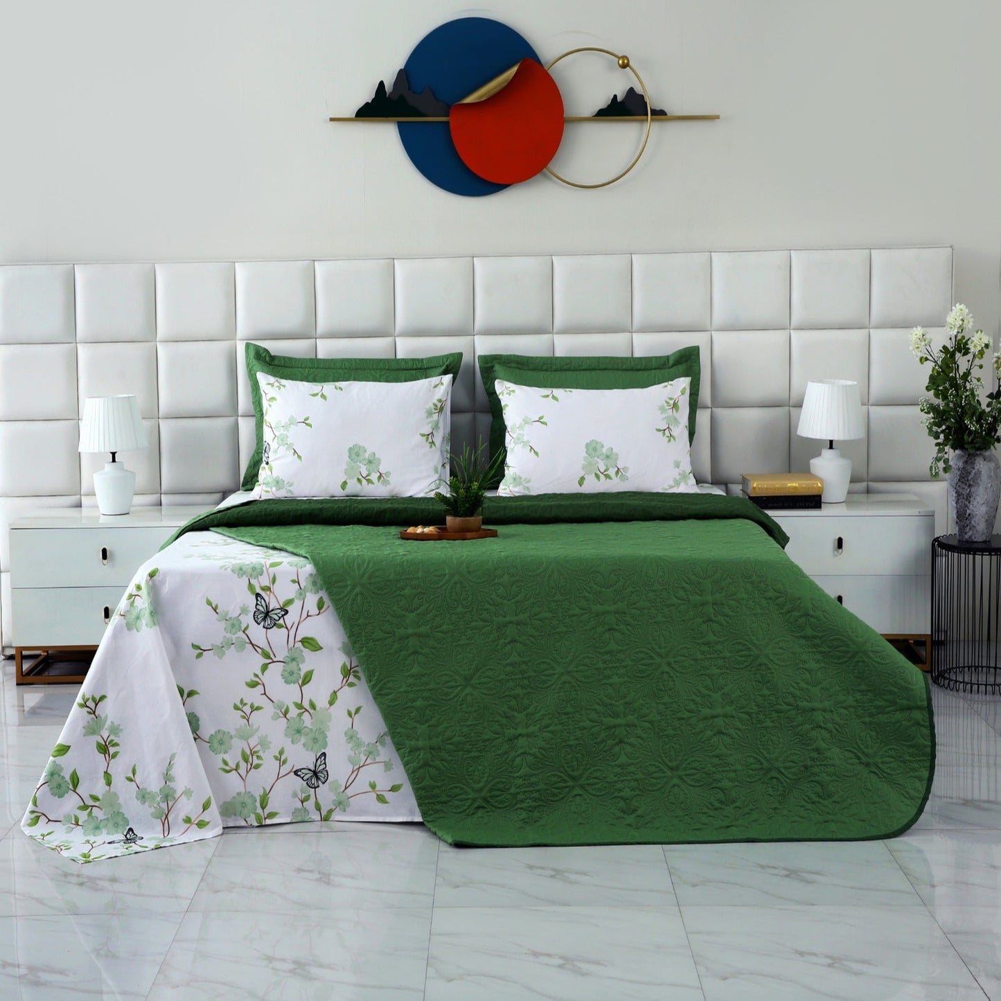 6 PCs Dyed Bed Spread Set-Ombre Bed Spread Apricot