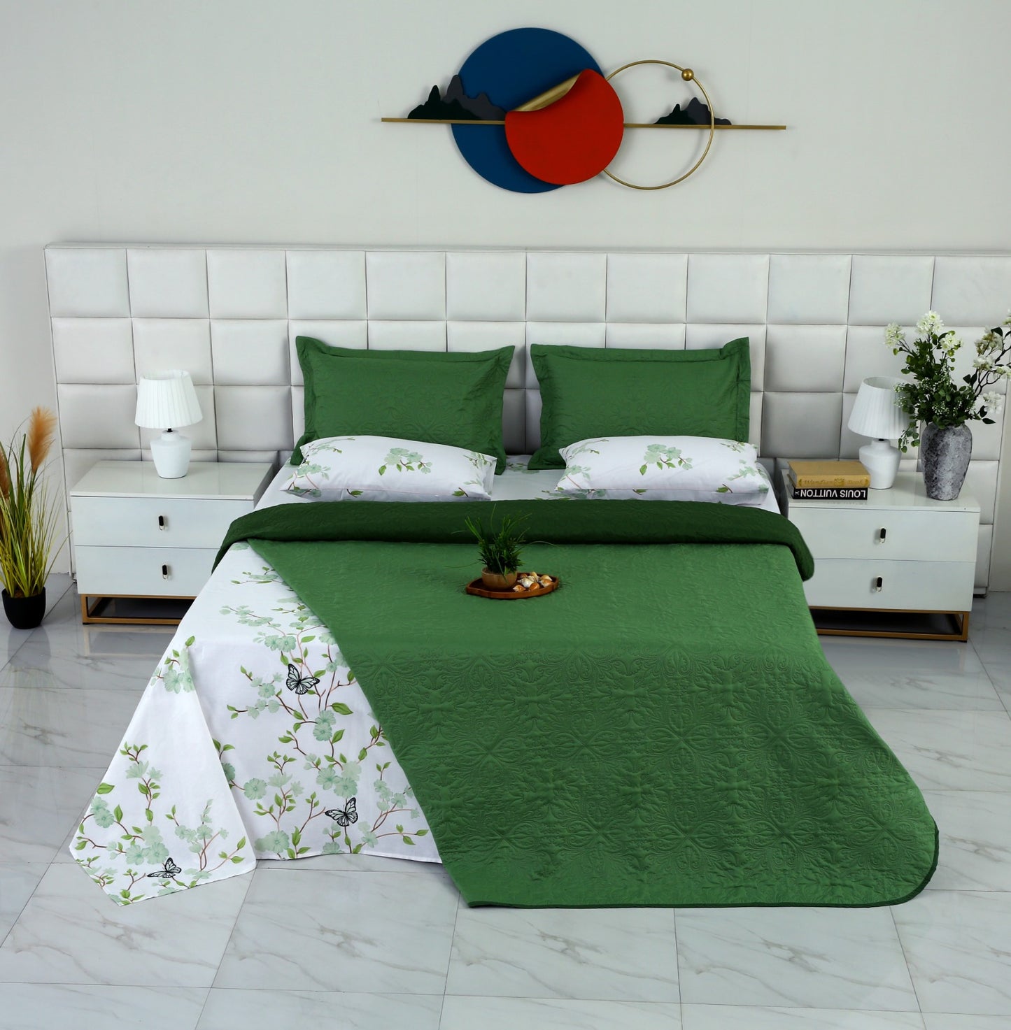 6 PCs Dyed Bed Spread Set-Ombre Bed Spread Apricot