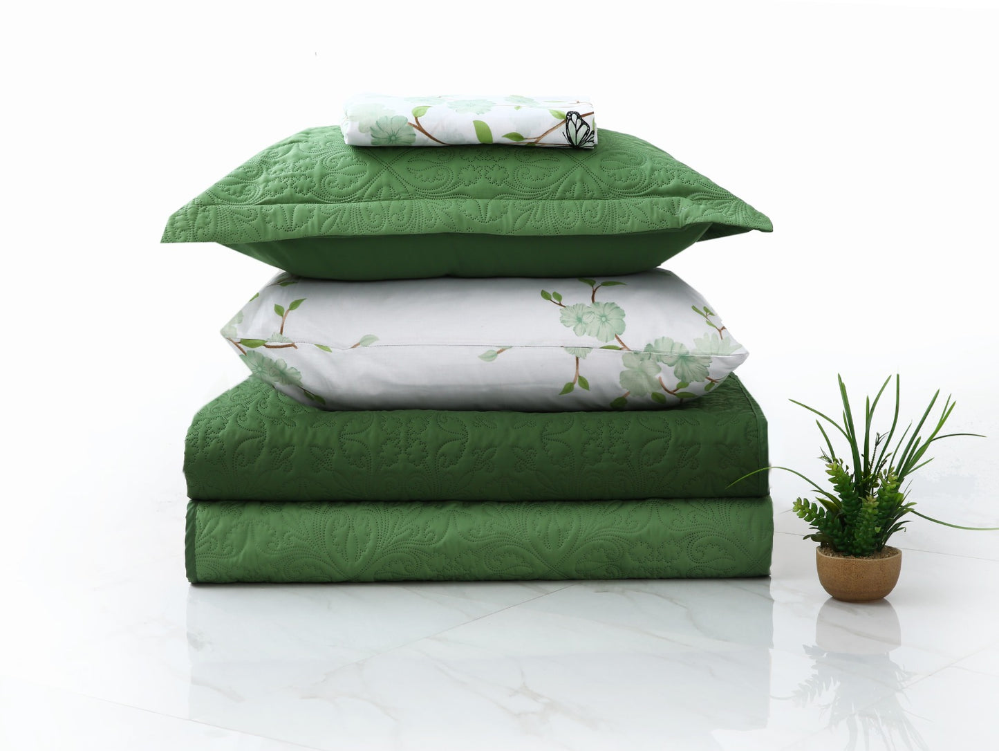 6 PCs Dyed Bed Spread Set-Ombre Bed Spread Apricot