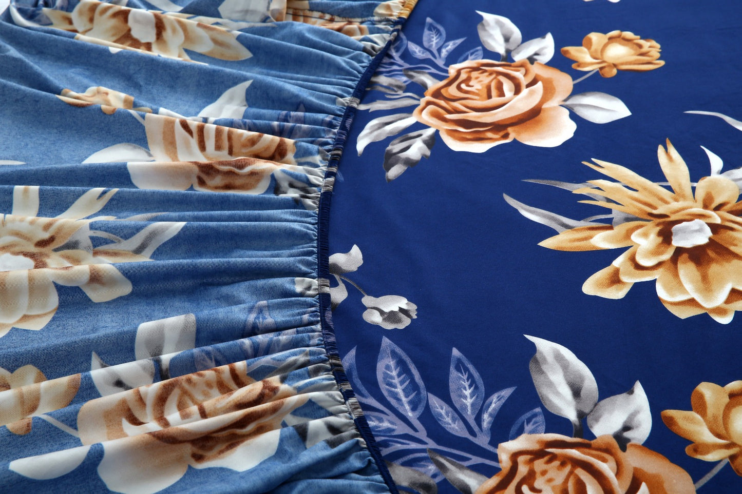 Fitted Bed Sheet-Ethnic Flowers Fitted Sheets Apricot