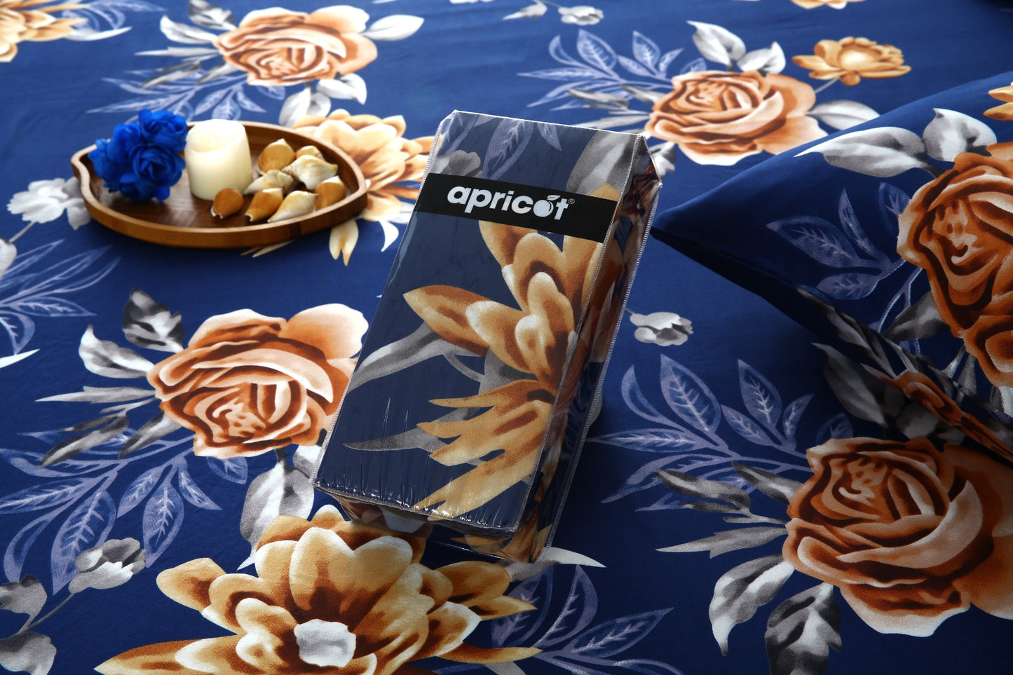 Fitted Bed Sheet-Ethnic Flowers Fitted Sheets Apricot