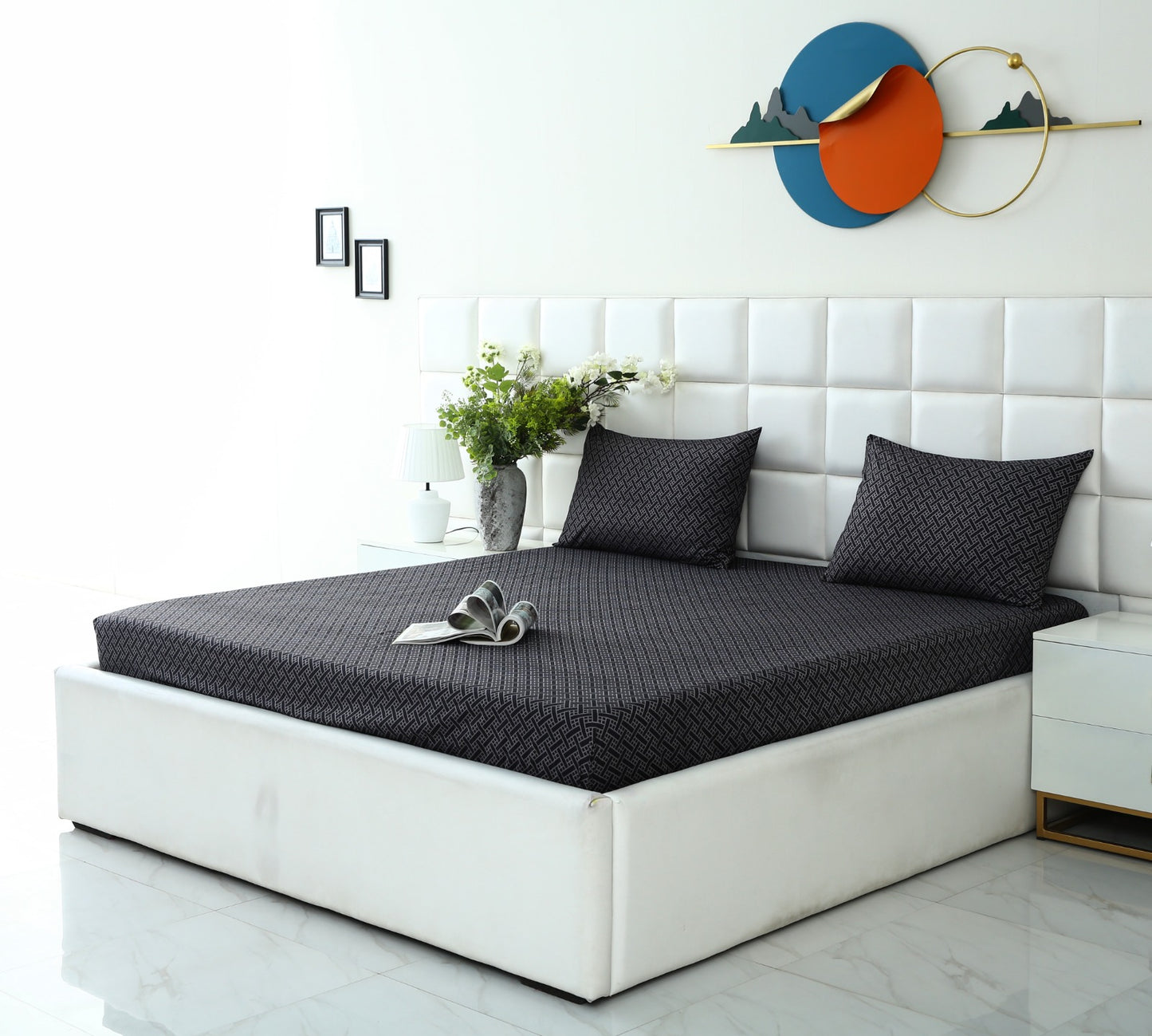 Fitted Bed Sheet-Plaid Fitted Sheets Apricot