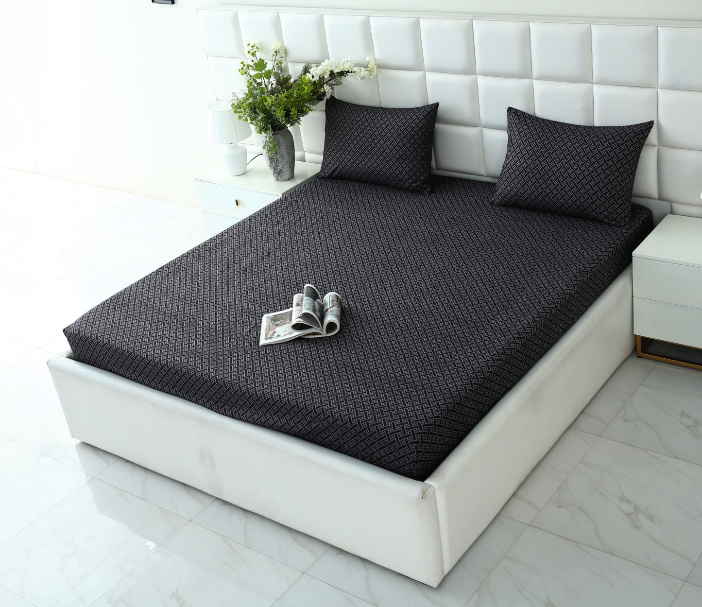 Fitted Bed Sheet-Plaid Fitted Sheets Apricot