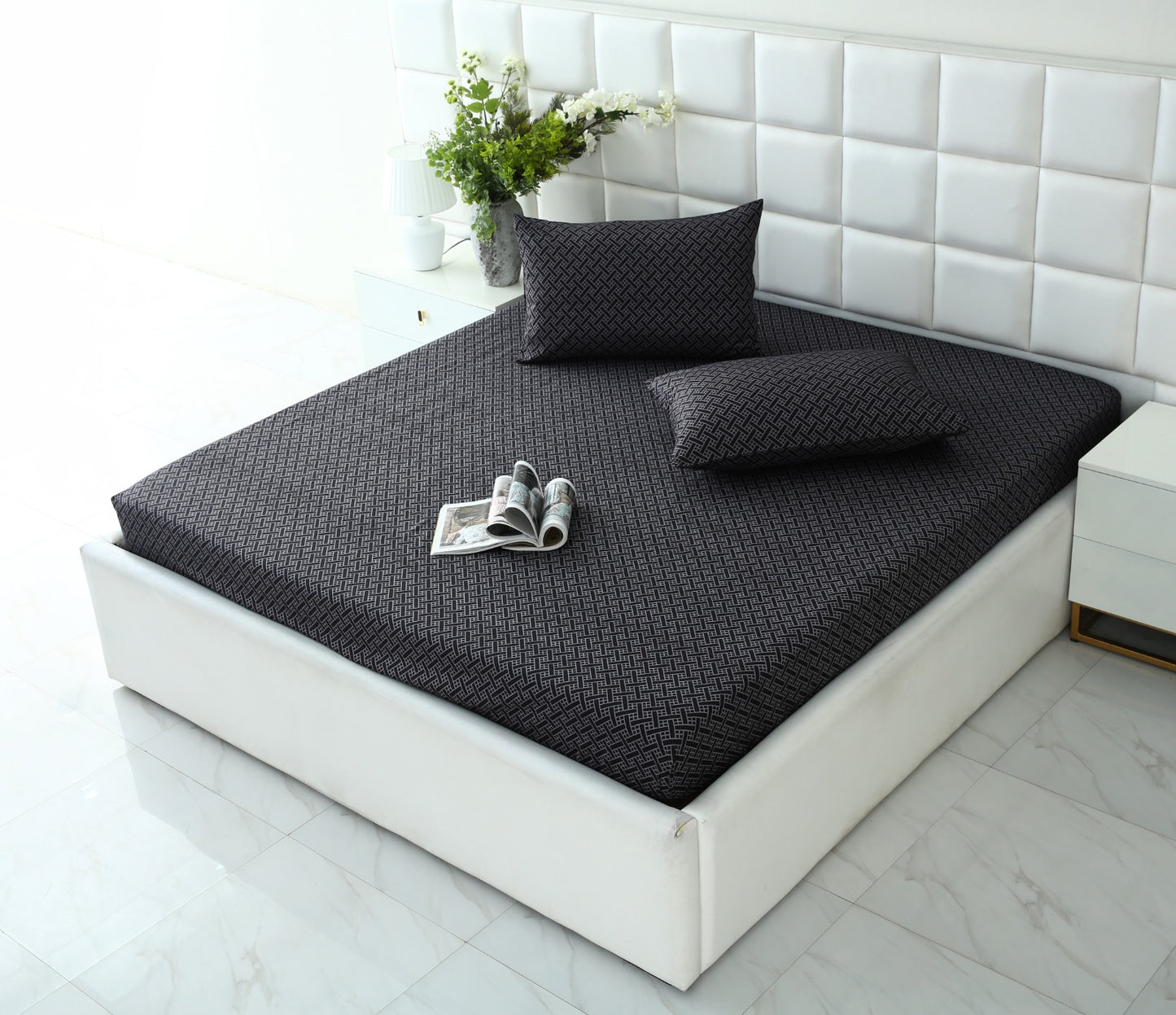 Fitted Bed Sheet-Plaid Fitted Sheets Apricot