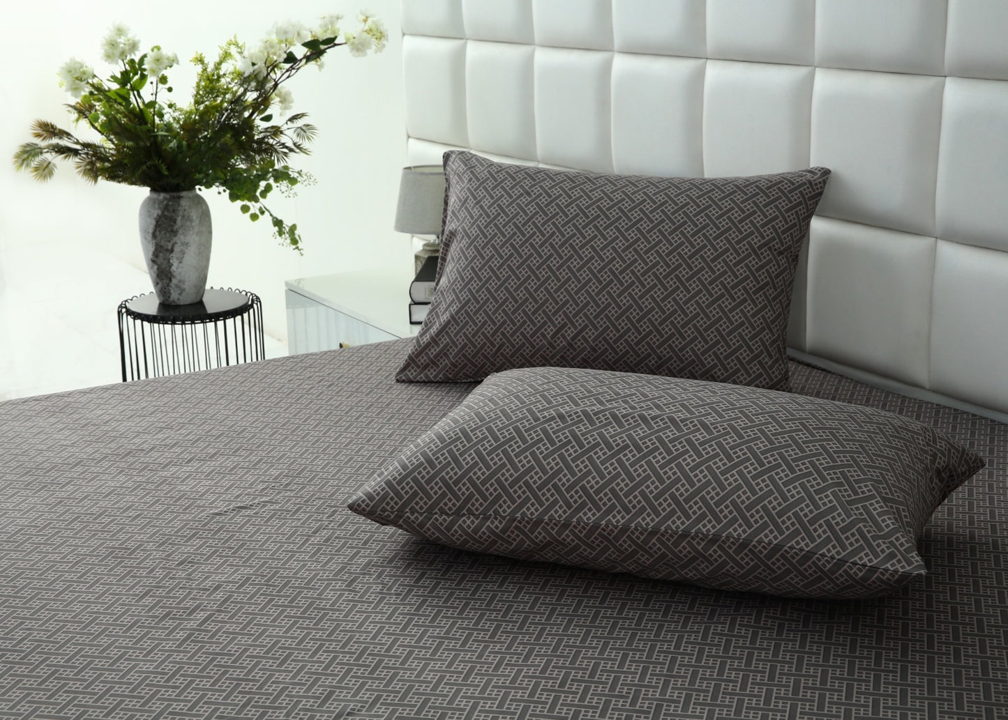 Fitted Bed Sheet-Light Plaid Fitted Sheets Apricot