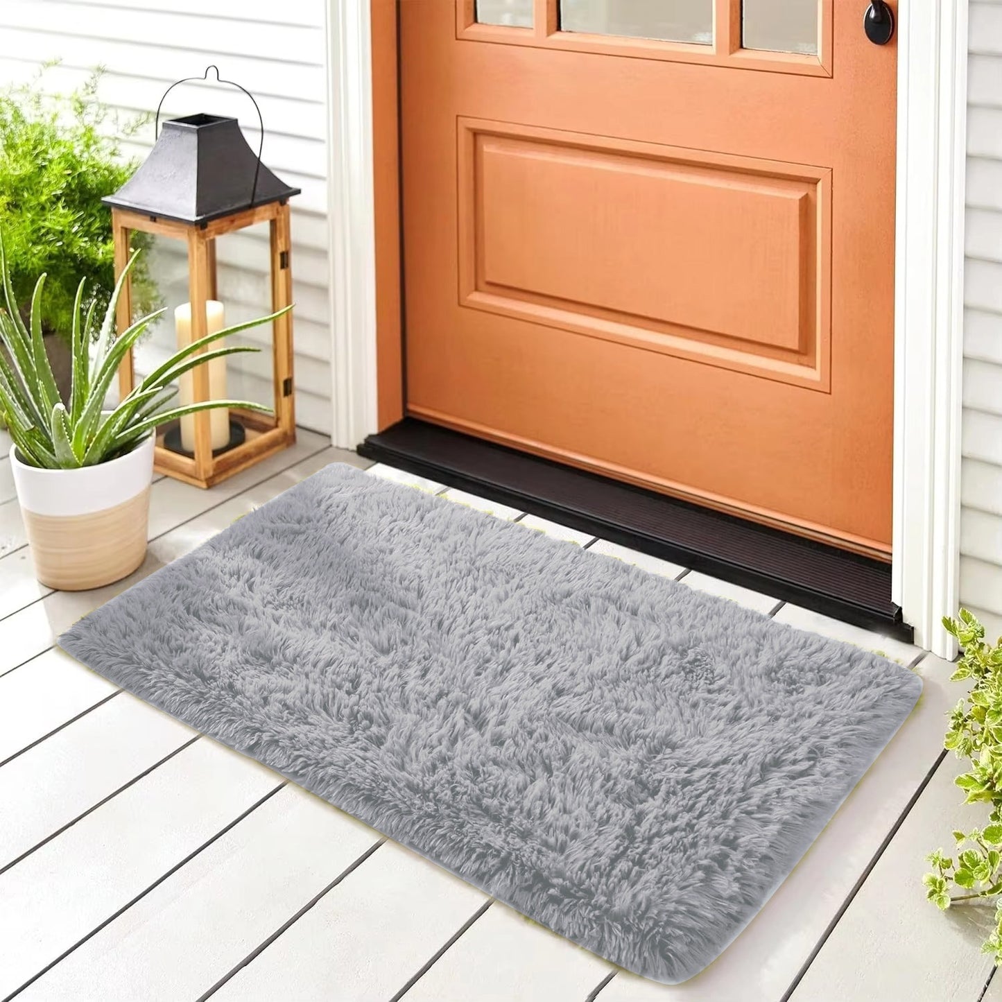 Anti-Slip Soft Fluffy Door Mat-L/Grey Door Mats Apricot