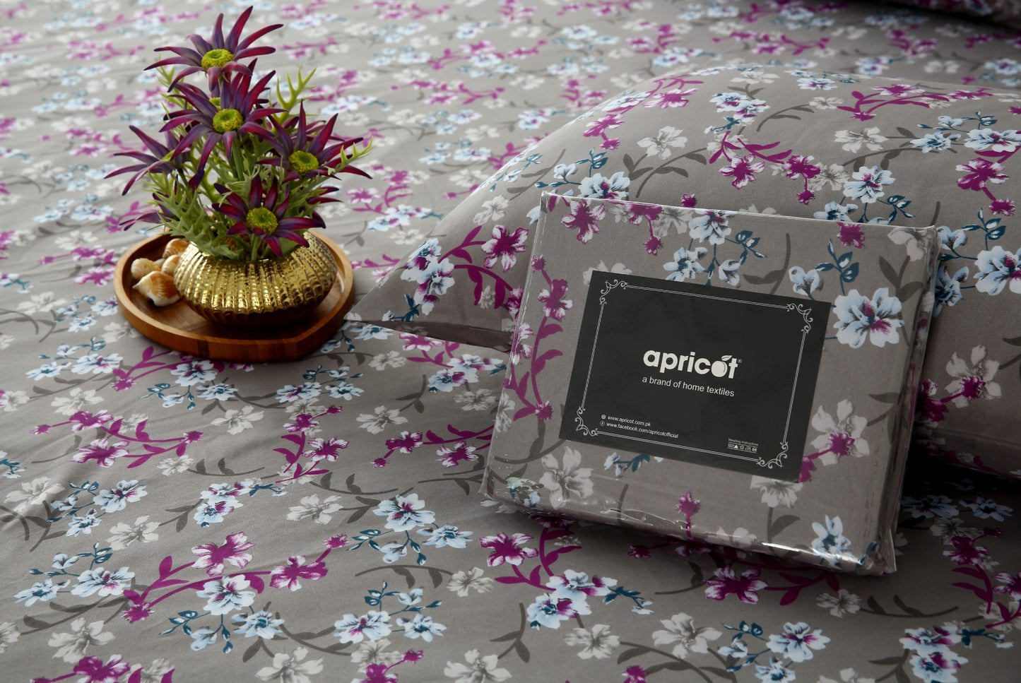 Zipper Mattress Cover Printed-Spring Flowers Protectors Apricot